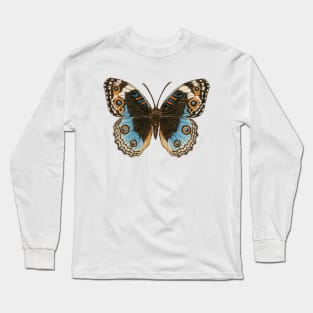 Blue Pansy Butterfly Long Sleeve T-Shirt